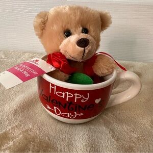 Valentine's Day Plush Teddy Bear and Mug NWT